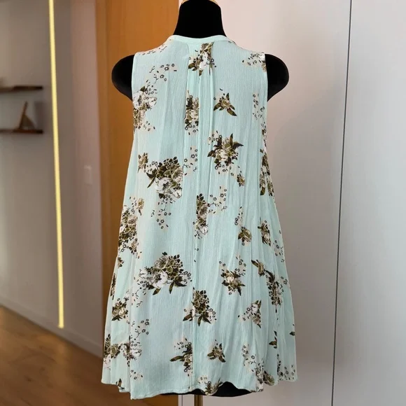 Free People Floral Flowy Tank Dress in Mint | Meadow Muse - Picture 4 of 4